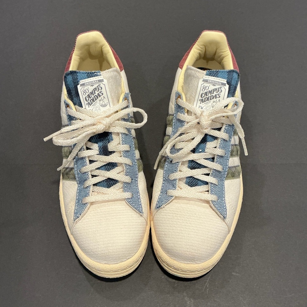 Adidas Campus 80s Sneaker FW22 Denim Canvas Cream Men’s Size 8 Retro Skate Shoe